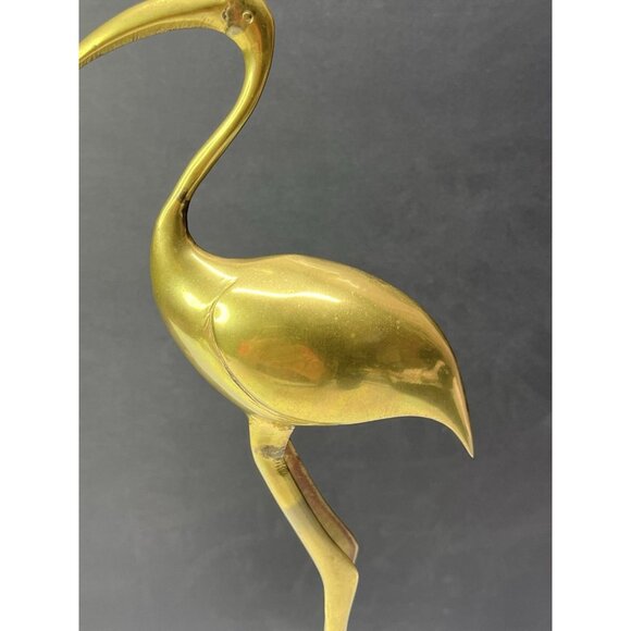 Brass Egret Crane Mid Century Modern 13.5 Inches tall MCM - Picture 7 of 16